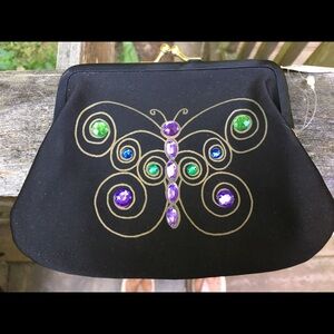 NWT Bejeweled Butterfly Clutch